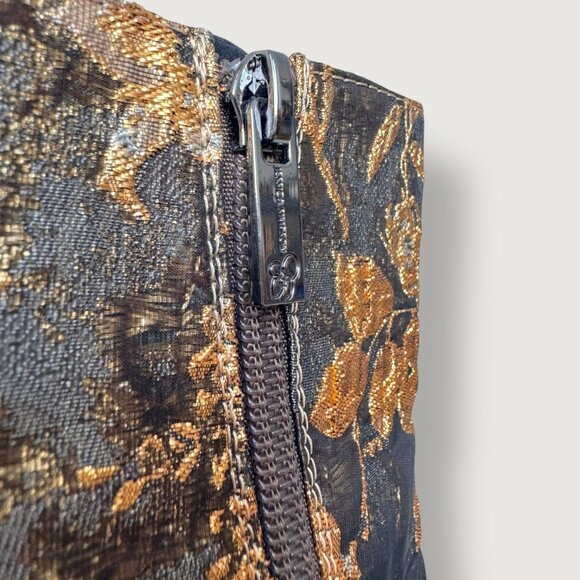 Jessica Simpson | Metallic Brocade Ankle Boots / Block Heel Booties | 6 | Chic - Picture 15 of 16